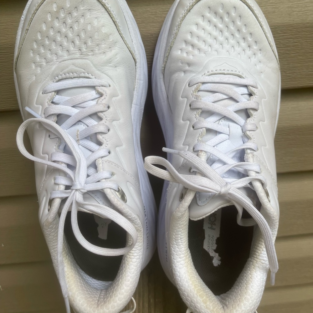Hoka White Water Resistant leather